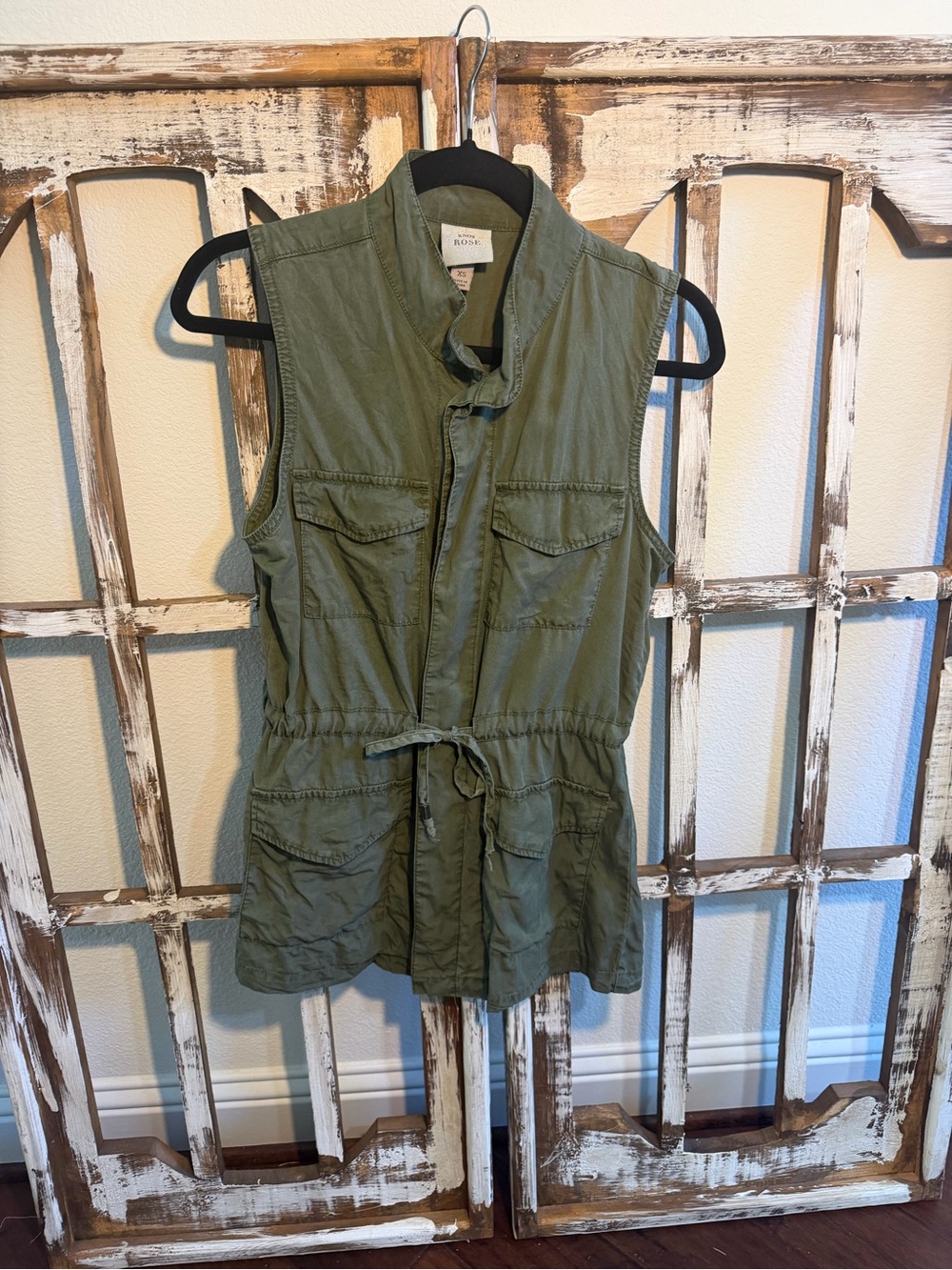 Knox Rose Olive Green Utility Tunic Vest